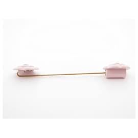 Chanel-CHANEL PIN CAMELIAS PIN BROOCH IN RESIN PINK FLOWER BROOCH PIN-Pink