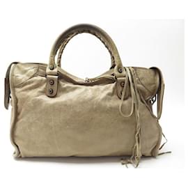 Balenciaga-Balenciaga Classic City Handbag  115748 BROWN LEATHER HAND BAG-Brown