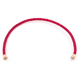 Fred-FRED CABLE FORCE ARMBAND 10 mm Größe 15 AUS ROTEM SEIL & ROSA STAHL-Rot