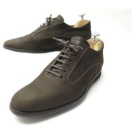 CHAUSSURES JOHN LOBB BASKETS WINNER 8.5 42.5 EN CUIR SUEDE MARRON SNEAKERS Marron