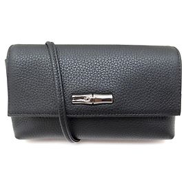 NEUF SAC A MAIN LONGCHAMP POCHETTE ROSEAU ESSENTIAL 34067968001 CUIR NOIR Noir