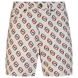 Shorts Twil Con Estampado De Logo De Gucci Multicolor