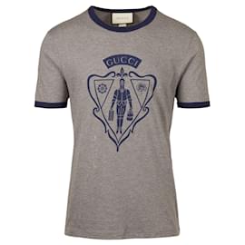 Gucci-Baumwoll-T-Shirt mit Wappen-Print-Mehrfarben 