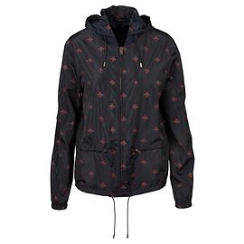 Gucci Biene gemusterte Jacke Blau