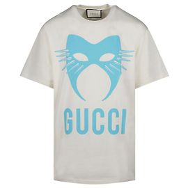 Camiseta con cuello redondo y logotipo de Gucci Blanco