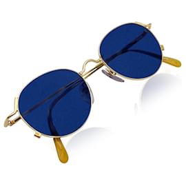 Jean Paul Gaultier-Vintage Gold Metal 55-2176 Sunglasses 48/19 140MM-Golden