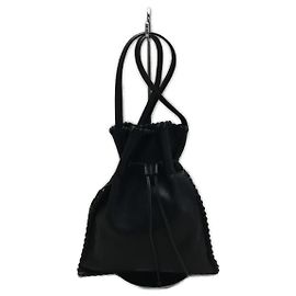 Yves Salomon [Used] YVES SAINT LAURENT ◆ Shoulder bag / Leather / BLK / Plain Black