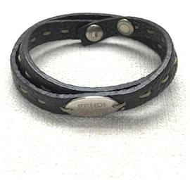 Fendi-FENDI Bracelet / leather / BLK-Black