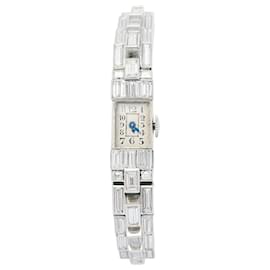 inconnue-Art Deco watch in platinum and diamonds.-Other