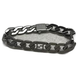 Fendi-FENDI Bracelet / Stainless Steel / BLK / FF Mesh Chain Bracelet-Black