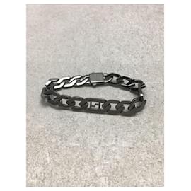 Fendi-FENDI Bracelet / Stainless Steel / BLK / FF Mesh Chain Bracelet-Black