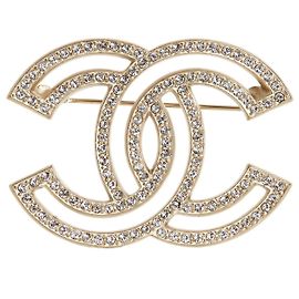 Chanel xl cc abrir strass dourados Dourado