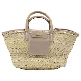 Bolsa Cesta Jacquemus Le Panier Soleil em Palha Bege Bege