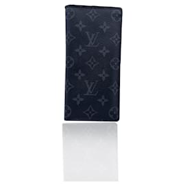 Louis Vuitton-Eclipse Monogram Canvas Long Brazza Continental Wallet-Black