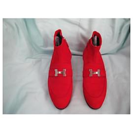 Hermès-Botas de tornozelo-Vermelho
