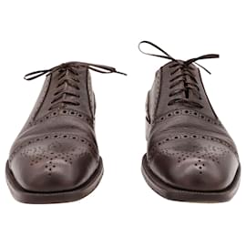 Tom Ford-Tom Ford Gianni Cap Toe Pebble Grained Brogues in Brown Leather-Brown