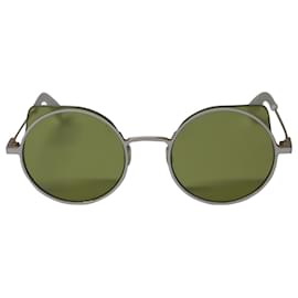 Yohji Yamamoto-Yohji Yamamoto Round Frame Sunglasses in Yellow Metal-Yellow