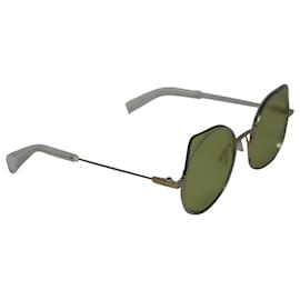 Yohji Yamamoto-Yohji Yamamoto Round Frame Sunglasses in Yellow Metal-Yellow