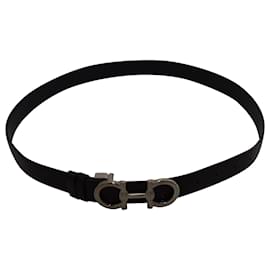 Salvatore Ferragamo-Salvatore Ferragamo Reversible Gancini Belt in Black calf leather Leather-Black