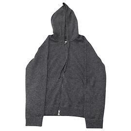 Vince Zip-Up Hoodie in Dark Grey Cashmere Grey