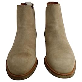 Autre Marque-Common Projects Chelsea Boots in Beige Suede-Beige