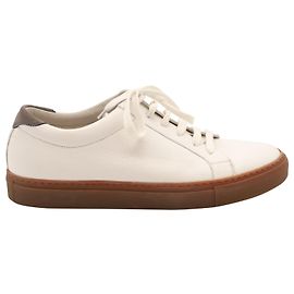 Tênis cano baixo Brunello Cucinelli em couro branco Branco