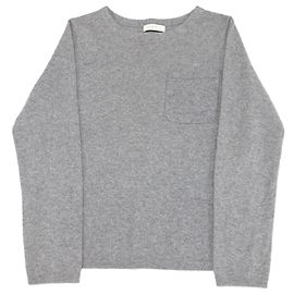 Sandro Paris Pullover mit Tasche aus grauem Kaschmir Grau