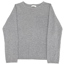 Sandro-Sandro Paris Sweater with Pocket in Grey Cashmere-Grey