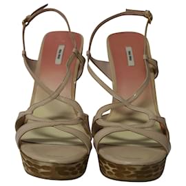 Miu Miu-Miu Miu Strappy Wedge Sandals in Pink Patent Leather-Pink