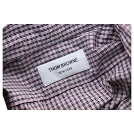 Thom Browne-Thom Browne Plaid Long Sleeve Button Front Shirt in Multicolor Cotton-Other