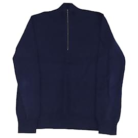 Theory Half Zip Pullover in Navy Blue Cashmere Navy blue