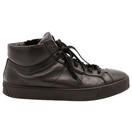 Sneaker Alta Santoni in Pelle Nera Nero