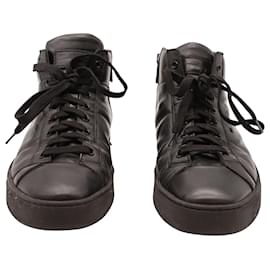 Santoni-Santoni High-Top-Sneaker aus schwarzem Leder-Schwarz