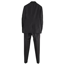 Prada-Prada Single-Breasted Blazer and Slim-Fit Trousers Set in Dark Grey Virgin Wool-Grey