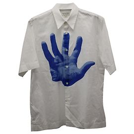 Camisa Dries Van Noten Verner Panton Hand de algodón blanco Blanco