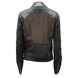 Autre Marque-Acne Studios Lightweight Biker Jacket in Black Lambskin Leather and Suede-Black