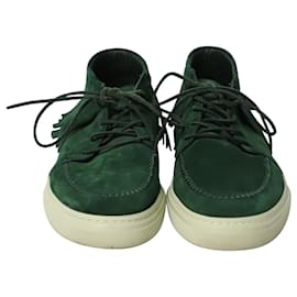 Gucci-Gucci Fringed Sneakers in Green Suede-Green