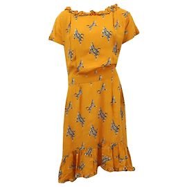 Baum Und Pferdgarten Robe Flamenco Midi en Viscose Jaune Autre