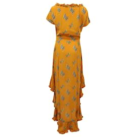 Baum und Pferdgarten-Baum Und Pferdgarten Flamenco Midi Dress in Yellow Viscose-Other