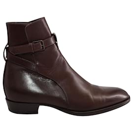 Saint Laurent-Saint Laurent Wyatt 30 Jodhpur Boots in Brown Leather-Brown
