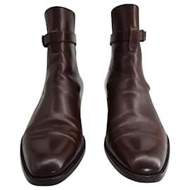 Saint Laurent-Saint Laurent Wyatt 30 Jodhpur Boots in Brown Leather-Brown