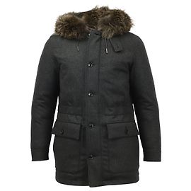 Ermenegildo Zegna Padded Winter Parka in Dark Grey Wool Grey