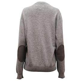 Maison Martin Margiela-Maison Margiela Sweatshirt mit Ellenbogen-Patch aus grauer Wolle-Grau