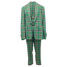 Conjunto de blazer e calça Tartan Vivienne Westwood em algodão verde Verde