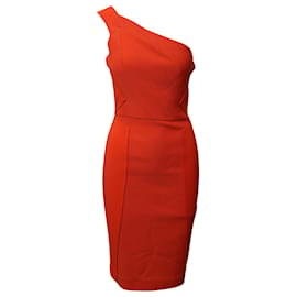Roland Mouret-Roland Mouret One Shoulder Dress  in Orange Cotton-Orange