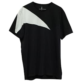 Neil Barrett-T-shirt Neil Barett Colorblock en coton noir et blanc-Multicolore
