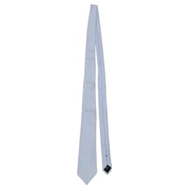 Ermenegildo Zegna-Ermenegildo Zegna Circle Pattern Print in Light Blue Silk-Blue,Light blue