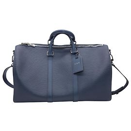 Louis Vuitton Keepall 45 Bolsa de viagem em couro Epi azul Azul