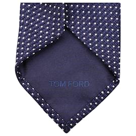 Tom Ford-Tom Ford Jacquard-weave Necktie in Navy Blue Silk-Blue,Navy blue