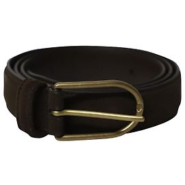 Autre Marque Anderson's Buckle Belt in Dark Brown Suede Brown